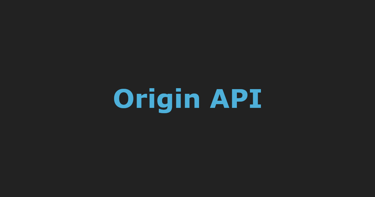 Origin API